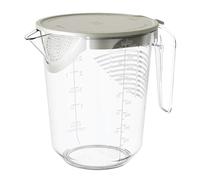 Transparent Measuring Jug, 1 Litre Measuring Jug with Lid, Multi Measurements Scale Jug, Microwave-Safe Kitchen Jug with Filter, Measuring Scales for Kitchen Baking Preparation, Water, Gravy