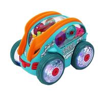 Transparent Mechanical Gear Toy - 6.18x4.61x4.72 Inches Light Up Musical Racing Car, Two Speed Battery Operated Educational Truck | Christmas New Year Easter Present With Interactive Sound And Flash