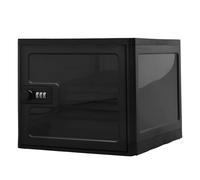 Transparent Medicine Lock Box, Lockable Storage Box with Lock Medication Refrigerator Lockable Container Safe Locking Box for Classification for Kitchen Home School and Office Safety (Black A)