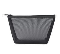 Transparent Mesh Zipper Cosmetic Bag Women Necessary Organizer Fashion Small Large Black Toiletry Bags Makeup Pouch Case(Small A,*2)