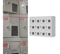 Transparent Metal Cell Phone Locker with 30Grid Storage Secure Lock Box for Employee Devices Independent Keys Ideal for Police Stations & Troops Durable Design