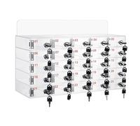 Transparent Mobile Phone Storage Box with Lock - 25 Slots Personal Locker for Employees, Secure Desktop nizer, Mobile Storage Cabinet for Office Space Efficiency
