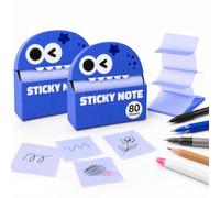 Transparent Monster Pop Up Sticky Notes,Pull Out Separator Sticky Notes, 3×3 Inch Clear Reusable Office Sticky Notes for Office Work Accessories (Blueberry-2PCS)