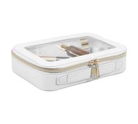 Transparent - Multifunctional - Transparent with Zipper, Small Toilet for Travel, beige, Se référer au descriptif, Refer to description