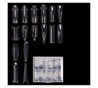 Transparent Nail 2 Box120Pcs/Box Dual Forms Tips Quick Building Mold Nail System Full Cover Tips Nail Extension Forms Top Molds For Build Form False Nails(Color-15)