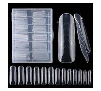Transparent Nail 2pcs 240 Pieces Of Transparent Double-Shaped Nail System, Full Coverage, Quick To Create Mold, Tip Nail Extension Mold, Upper Sha False Nails(120pcs Ellipse)