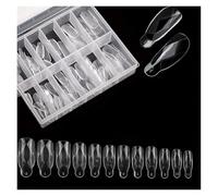 Transparent Nail 2pcs 240 Pieces Of Transparent Double-Shaped Nail System, Full Coverage, Quick To Create Mold, Tip Nail Extension Mold, Upper Sha False Nails(120pcs Round Bur)