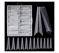 Transparent Nail 2pcs 240 Pieces Of Transparent Double-Shaped Nail System, Full Coverage, Quick To Create Mold, Tip Nail Extension Mold, Upper Sha False Nails(120pcs Cowboy)