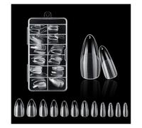 Transparent Nail 360Pcs Clear No Mark Frosted Square Oval Almond Fake Nails Fake Manicure Tip Extension System False Nails(Style-A)