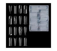 Transparent Nail 360pcs Dual Forms Nails Mold Nail Form Extension Builder UV Gel Fake Nail Tips Manicure Mold False Tips False Nails(Color-15)