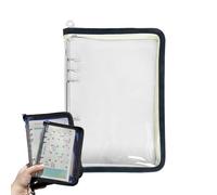 Transparent Notebook Binder - A6 Diary Case, Waterproof PVC Cover, 6 Ring Journal Organizer with Removable Refillable Structure | Budget Planner Folder