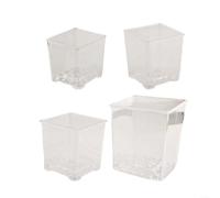 Transparent Nursery Pots Set Lightweight Sturdy(Without tray)