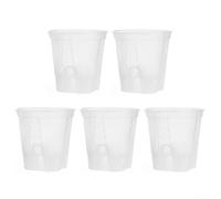 Transparent Nursery Pots with Drainage Hole and Saucer for Effective Water Management and Root Aeration for Home and Office Plant Cultivation (120)