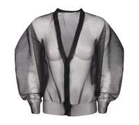 Transparent Nylon Cardigan - female - Issey Miyake - Cardigans - Black - M - Knitwear M