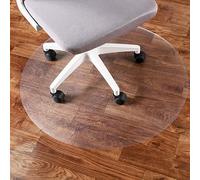 Transparent Office Chair Mat 1.5mm Thick Round PVC Carpet Protector Waterproof Anti Scratch Floor Cover for Home & Office (Frosted Diameter 110cm 43.3in)