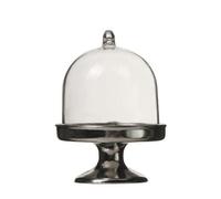 (transparent, One size) Mini Cake Stand Plastic Mini Cupcake Display Plate for w/Dome Cover Pedestal Dessert Stand Holder for Wedding Birthday P Silver