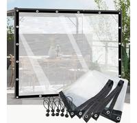 Transparent Outdoor Panel Curtain with Eyelets for Gazebo Pergola PatioWeatherproof UV Resistant 2.5x4m (8.2x13.12ft) Ideal for Privacy and Sunshade