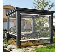 Transparent Outdoor Roller Blinds Large PVC Waterproof Kitchen Curtains 0.05mm Thick Soft Film Clear Color Size W115xL200cmPerfect for Privacy & Sunlight Control