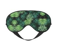 Transparent Palm Leaf Pattern Double Sided Sleep Mask, Adjustable Blackout, Silk-Like Eye Mask for Sleeping,Travel, Soft, Breathable, Lightweight Comfortable Blindfold