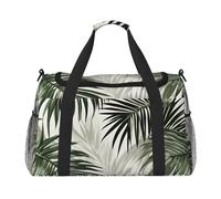 Transparent Palm Leaf Pattern Print Ample Space Travel Duffle Bag Carry On Tote 19.7x13x10.2 in Stylish Tote for Gym