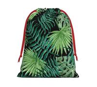 Transparent Palm Leaf Pattern Print Gift Drawstring Bag Reusable Pouch Festive Decor Party Favor Daily Storage Sack