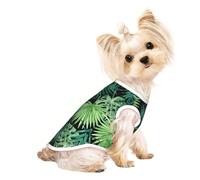 transparent palm leaf pattern Print Lightweight Dog Vest, Cat Sleeveless Shirt, Breathable Mesh Design for Summer Walking and Play