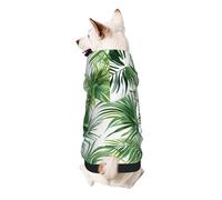 transparent palm leaf pattern Printed Dog Hoodie Soft Dog Sweatshirt Cute Cat Dog Clothes for Small Dogs Kitten Puppy, XL