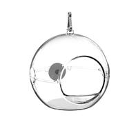 Transparent Parrot Pet House Hanging Bird Cage, 360° Panoramic View Food-Grade PC Aviary with Detachable Plush Pad, Anti-Bite Bird Nest for Small Parrots, Budgies, Lovebirds (A)