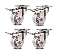 Transparent PC Office Chair Wheels Metal Furniture Casters with 304 Stainless Steel Bracket 360° Top Plate & Bearing Heavy Duty Smooth Rolling Easy Installation