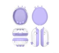 Transparent PC Protective Cover Case for Tamagotchi Paradise, All-inclusive Shockproof Shell with Lanyard, Lightweight Clear Hard Case for Pet Game Console(Purple)