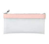Transparent Pencil Case, Large Capacity Clear Pencil Case, Transparent Zip Bag for School, Spacious for Markers, Highlighters, Letter Paper, Pink, Siehe Beschreibung, See description