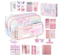 Transparent Pencil Case - Pen Storage Bag - Stationery Holder with Zipper, Large Capacity for Pens, Multifunctional Stationery Organiser for Middle School Students and St
