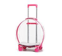 Transparent Pet Backpack, Waterproof Rolling Bag for Small Pets, Cats, Puppies & Rabbits - Travel-Friendly Wheeled Carrier for Easy Pet Transportation