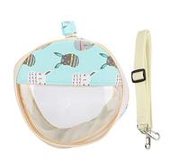 Transparent Pet Carrier Bag, Outdoor Portable Small Animal Tote, 23cm Diameter Green Rabbit Pink Strawberry Fortune Cat - Waterproof, Breathable Mesh, Easy Viewing for Hamsters (Green)