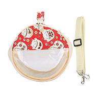 Transparent Pet Carrier Bag, Outdoor Portable Small Animal Travel Bag, 23cm Diameter, Waterproof Cloth - Breathable Mesh, Adjustable Strap, Suitable for Hamster, Squirrel, Parrot (Lucky Cat)