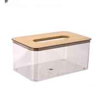 Transparent PET Tissue Box Holder, for Living Room, Bedroom, Kitchen & Bathroom Modern Minimalist Storage Box, 13 x 13 x 13 cm(H)