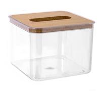 Transparent PET Tissue Box Holder, for Living Room, Bedroom, Kitchen & Bathroom Modern Minimalist Storage Box, 13 x 13 x 13 cm(C)