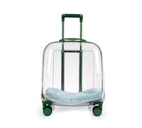Transparent Pet Trolley Backpack - Multi-Function Rolling Carrier with Adjustable Height for Cats & Dogs, Breathable Travel Bag on Wheels