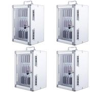 Transparent Phone Storage Box - 12/24/36/48/60 Tips - for School Supplies - Ideal for Classroom Management (Silver 4 Pieces 24 Tips)