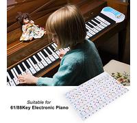 Transparent Piano Stickers Transparent Keyboard Stickers Removable Piano Stickers 88 Keys (Colorful)