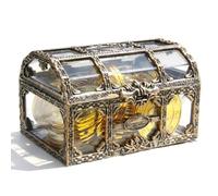 - Transparent Pirate Treasure | Vintage Jewelry Container Pirate Jewelryy Chest For, Trinkets, Candy, Keepsakes | Portable Organizer Halloween Carnival Stage Props