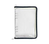 Transparent Planner Cover - Dimensions 23.3 x 18.5 cm, Shiny Tinsel Hardware, Portable Loose Leaf Folder, Budget Binder, Scrapbook, Decorative Storage , Protective Aesthetic Case with Tear