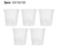 Transparent Plant Pots with Saucer for Indoor Plants, Facilitating Healthy Growth with Drainage Holes (180)