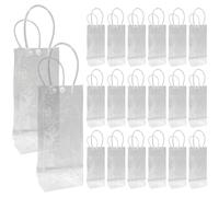 Transparent Plastic 20 Bags With Handles, Gift Pvc Clear For Wine, Packaging Christmas, Foldable Reusable