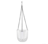 Transparent Plastic Hanging Basket Pot with Self-Watering System for Garden Balcony Plant Maintenance (M)
