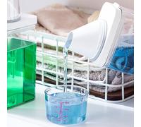 Transparent Plastic Laundry Washing Up Powder Container, Laundry Detergent Dispenser, Soap Detergents Storage Box with Measuring Cup, 700ml