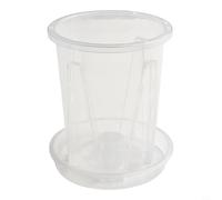 Transparent Plastic Nursery Pots with Saucer and Drainage Hole, Promotes Root Health, for Orchids, Aloe Vera, and Other Indoor Plants (1 set 10#)