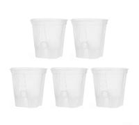Transparent Plastic Nursery Pots With Saucer Clear Featuring Drainage Holes For Home Office Plants Like Aloe Vera And Flowers(120)