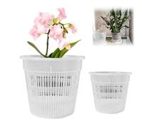 Transparent Plastic Plant Pots,Orchid Pots with Holes,Clear Orchid Pots Flower Pots,Clear Orchid Pot with Drainage Holes,Orchid Planter Pots for Repotting, Slotted Flower Plant Pot Indoor Outdoor