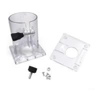 Transparent Plastic Router Base for Woodworking Trimmer - Protective Assembly Compatible with Proxxon 3701 and 3703 Power Tools, 8.8 x 8 cm Square, 3.3 cm Hole